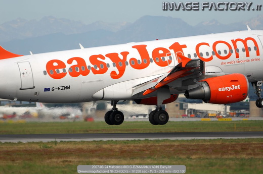2007-08-24 Malpensa 880 G-EZNM Airbus A319 EasyJet